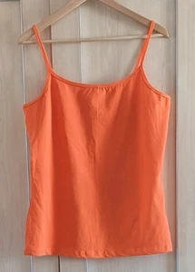Ladies Orange Stretch Strappy Camisole Top T Shirt Size 18 - Picture 1 of 1
