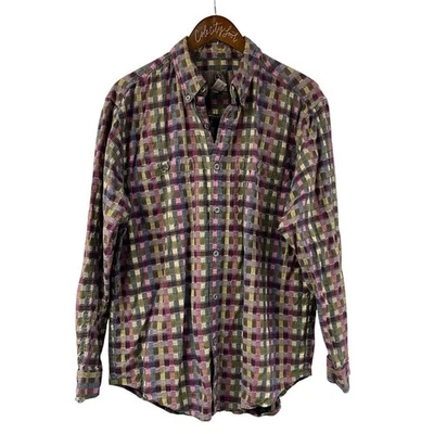 The Territory Ahead Plaid Flannel Shirt Colorful VTG Heavy Large Cotton - Image 1 of 4