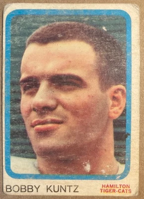 1963 BOBBY KUNTZ, CFL / Hamilton Tiger Cats, Fullback, #38, w/ wear - Image 1 of 2