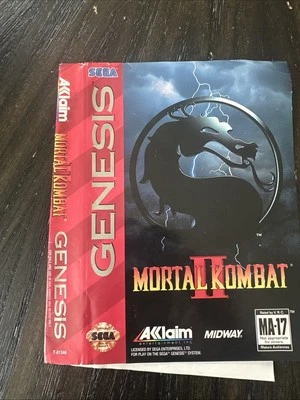 Sega Genesis Cover Art Only Mortal Kombat II  - Image 1 of 4