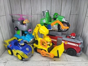 Paw Patrol 6 Vehicles & 6 Figures Chase Skye Rex Mashall Rocky Rubble - Picture 1 of 24