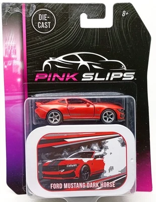 Majorette Ford Mustang Dark Horse Red - Gray Stripe-  Pink Slips 1:64 in Package - Image 1 of 4