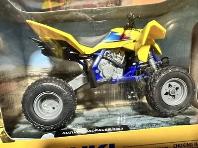 SUZUKI QUAD RACER R450 ATV YELLOW 1/12 DIECAST MODEL BY NEW RAY 43393 - Image 1 of 4