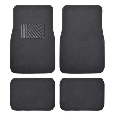 4 Pcs Front & Rear Charcoal Auto Floor Mats for Car - Classic Carpet w/ Heelpad - Image 1 of 4