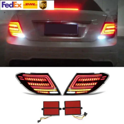 Luces traseras LED ahumadas para Mercedes Benz W204 C300 C250 C63 2007-2014 montaje Foto 1 de 4