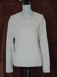 RACHEL ZOE 100% 2- PLY Cashmere High Low Hem Sweater Crew Neck Light Almond NWT - Picture 1 of 6