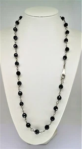 Collar Le Rocce Mujer Plata 925 Ónix Negro Collier Argent Silver Necklace - Imagen 1 de 2