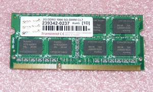 2 GB DDR3 RAM PC3-8500S 1066 MHz Transcend Notebook memoria de trabajo - Imagen 1 de 2