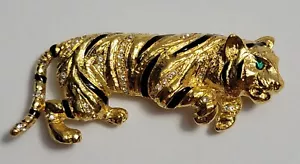 Alexis Kirk© Tiger Brooch w/Stone & Enamel Accents VINTAGE MINT NEVER WORN! RARE - Picture 1 of 3