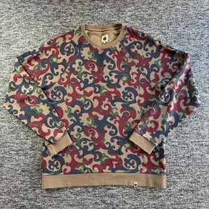 Pretty Green Pullover Herren Gr. Medium Beige Camouflage Paisley Retro Mod 60s Sweatshirt - Bild 1 von 8