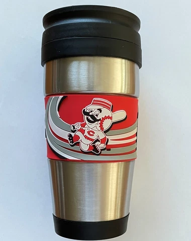 MLB Cincinnati Reds Stainless Steel Travel Coffee Mug Cup Tumbler 16 oz Cover