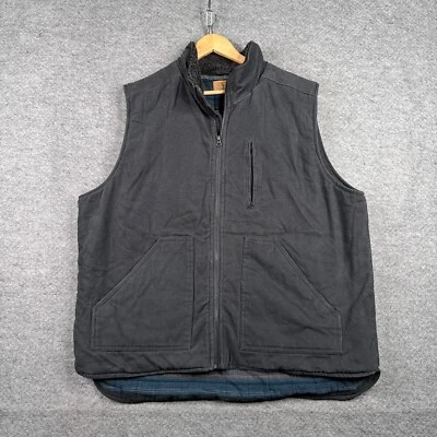 Red Head Ranch Vest Mens 2XL XXL Grey Canvas Full Zip Western Country Outdoors - Image 1 of 4