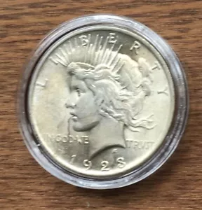 L118 USA USA UNITED STATES 1923 1 $ SILBER BU UNC PEACE DOLLAR MÜNZE IN KAPSEL - Bild 1 von 2