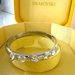 SWAROVSKI Bangle Small Dextera Imber Silver Rhodium Plated RRP £179 - Picture 1 of 9