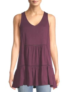 Time and Tru Women's Tiered Tank Top, Purple, Small 4-6 - Picture 1 of 6