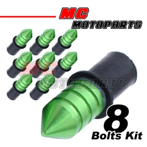 Green Spike Windcreen Bolts Screws Set For Triumph Daytona T595 1997-1998 - Picture 1 of 1
