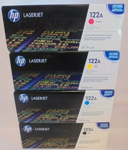 HP Q3960A Q3961A Q3962A Q3963A Toner Satz 122A für Color Laserjet 2550 2820 2840 - Photo 1/2