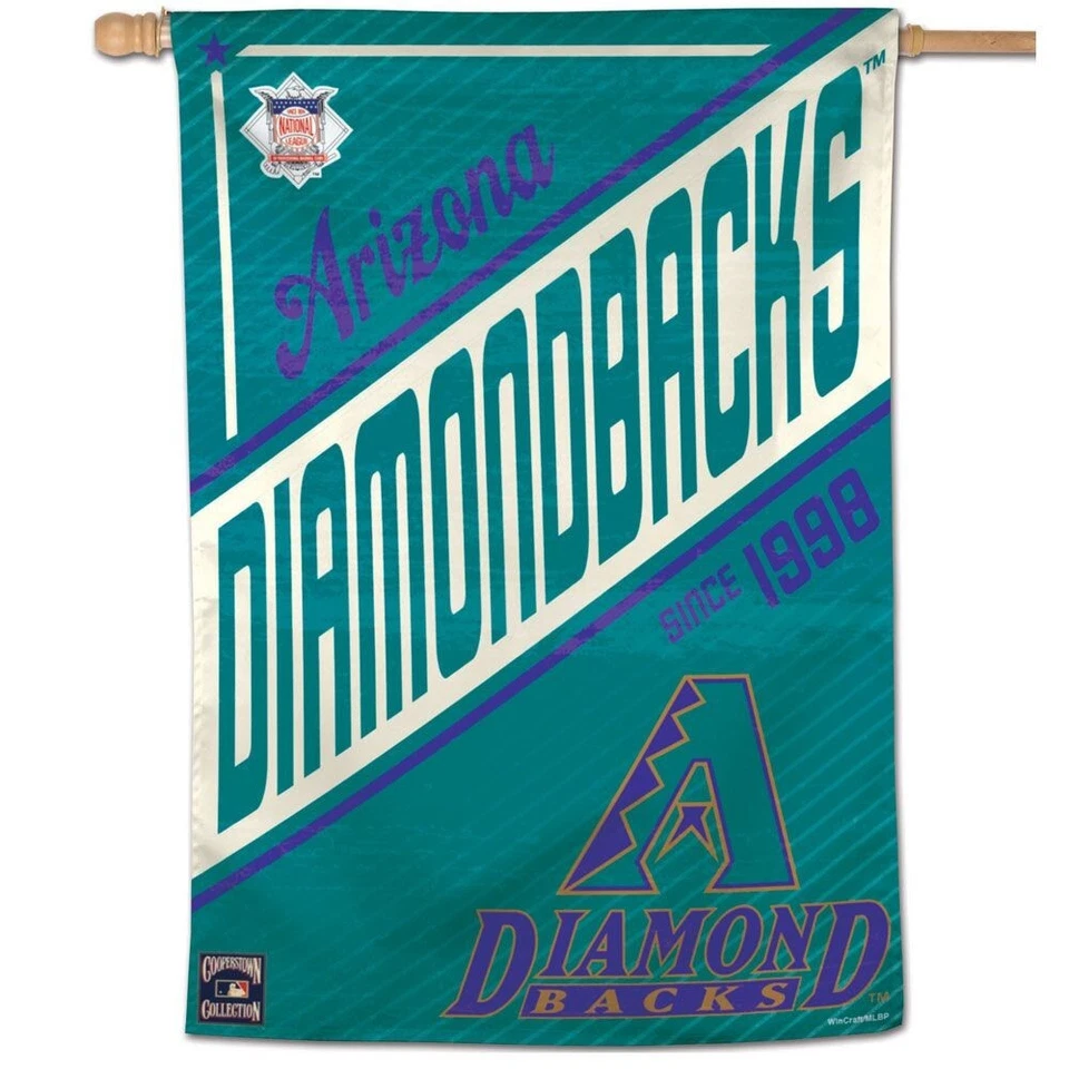 ARIZONA DIAMONDBACKS SINCE 1998 COOPERSTOWN COLLECTION 28"X40" BANNER FLAG NEW - Image 1 of 1