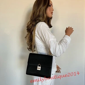 NWT Michael Kors Mercer Messenger Black Leather Chain Crossbody Bag - Picture 1 of 13