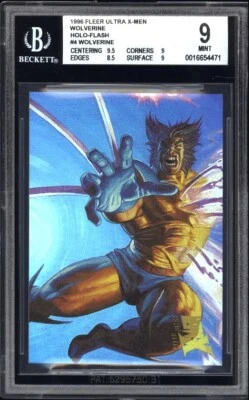 1996 Marvel Ultra X-Men HoloFlash #4 Wolverine BGS 9 Mint Pop 3 None Higher - Image 1 of 2