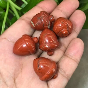 5 pezzi ghianda diaspro rosso naturale cristallo di quarzo Reiki gemme curative - Foto 1 di 12