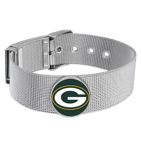 Green Bay Packers Mens Womens Silver Adjustable Bracelet w Gift Pkg D6 Cover