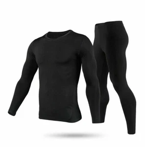 Men Fleece Lined 100% Cotton Thermal Long Johns Top Bottom Underwear Set Winter - Picture 1 of 8
