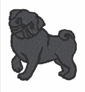 Pug Iron On Embroidered Patch Black - Picture 1 of 1