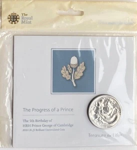 Moneda brillante sin circular Royal Mint quinto cumpleaños Prince George 2018 Reino Unido £5 - Imagen 1 de 2