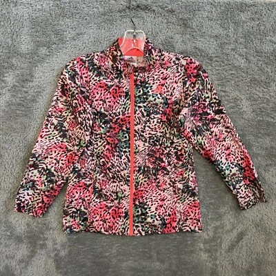 Adidas Girls Run Like The Wind Multicolor Cheetah Jacket Size Small 8/10 AP4394 - Imagem 1 de 4