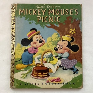 Walt Disney's Mickey Mouse's Picnic 1950 Little Golden Book A 1st printing LGB - Picture 1 of 12