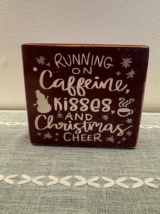 GRANJA, DECORACIÓN DEL HOGAR, PINTADO A MANO, RÚSTICO - CAFEÍNA BESOS ALEGRÍA NAVIDAD - SIGNO - Imagen 1 de 1