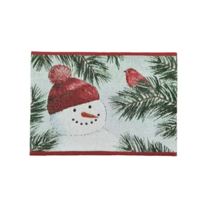 St. Nicholas Square Yuletide Snowman & Red Bird Tapestry Placemat Set of 4 - Picture 1 of 1