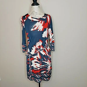 BCBGMaxAzria Red White Blue Stretchy Dress Size S - Picture 1 of 5
