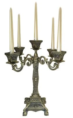Candelabro de Metal 17" Altura Candelabro con 5 Candelabros de Bronce Armsantique Foto 1 de 4
