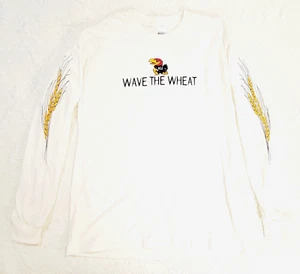 KANSAS JAYHAWKS Wave The Wheat Long Sleeve Shirt Size LARGE White - NEW - Picture 1 of 8