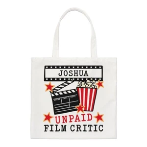 Personalised Unpaid Film Critic Regular Tote Bag Movie Dad Birthday Shopper - Picture 1 of 1
