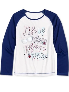 Max & Olivia Girls Graphic Pajama Party Sleep Shirt (Small, White/Navy) - Picture 1 of 1