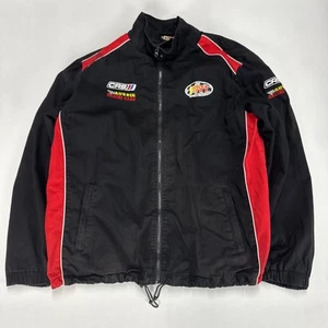 FW1 CLEANING WAX Cotton Jacket Mens 2XL Black Red Blocked Aussie Racing Cars - Picture 1 of 12