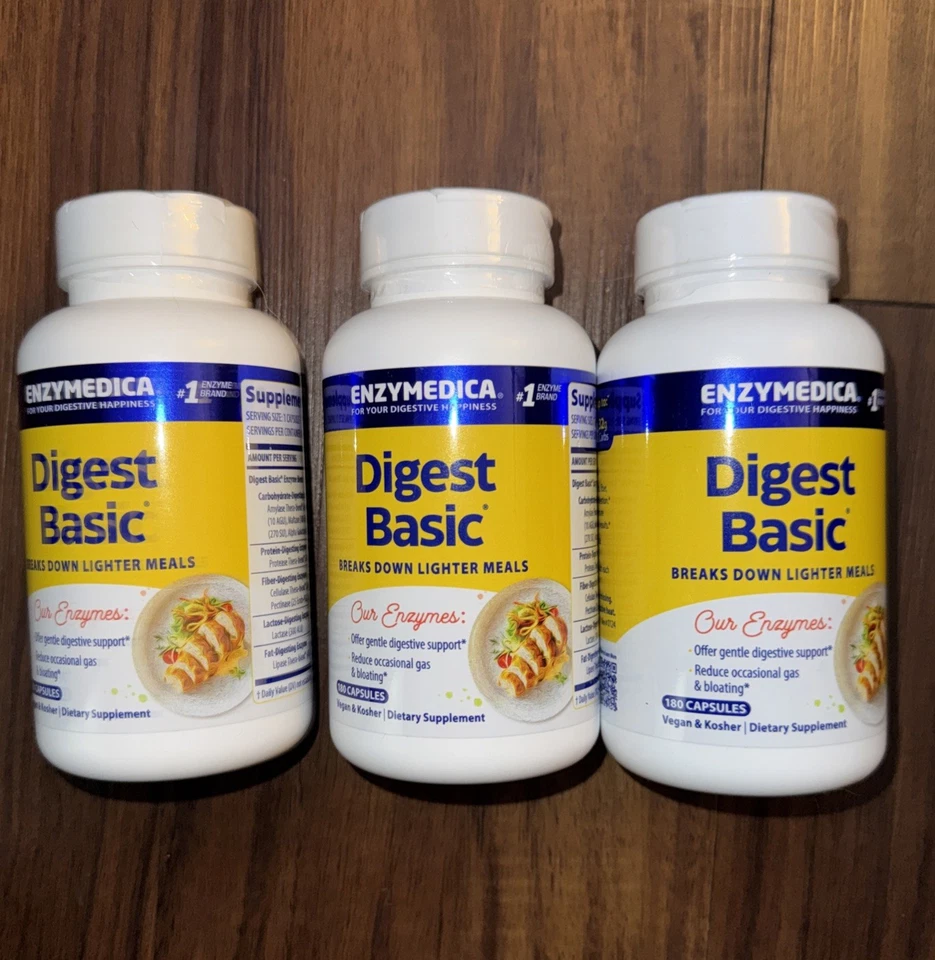 Lote x 3 Enzymedica Digest Basic 180 Cápsulas Exp 01/27 Envío Gratis Foto 1 de 1