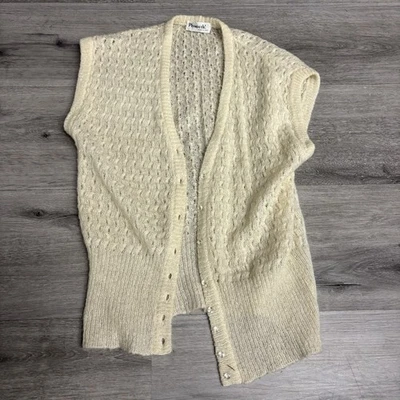Cárdigan Vintage Años 70 Años 60 Plymouth Mezcla Mohair Talla Pequeña Hecho en Italia Foto 1 de 4