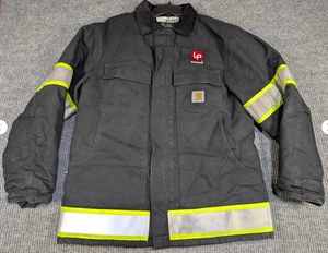 Carhartt Jacket Mens Medium Black Reflective Workwear Hi Vis Lined OC0003-M - Picture 1 of 15
