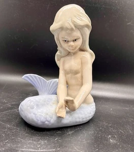 Porcelain Mermaid Figurine, Lladro Style 5.5” x 3.75” - Picture 1 of 10