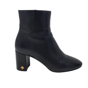 Tory Burch Brooke 70MM Ankle Boot Calf Leather Perfect Black 46063 Size US 7  - Picture 1 of 12