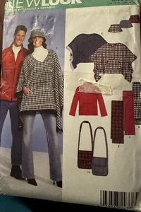Simplicity New Look pattern 6547 Unisex Fleece Top, Ponchos, Scarf, Hat, Bag unc - Picture 1 of 2