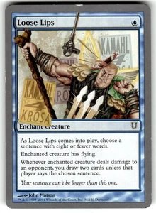 Loose Lips MTG 2004 Blue Enchant Creature Card Magic the Gathering - Picture 1 of 2