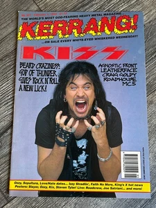 KISS Magazine Kerrang #377 Gene Kiss Revenge Poster Centerfold Vintage Kiss - Picture 1 of 2
