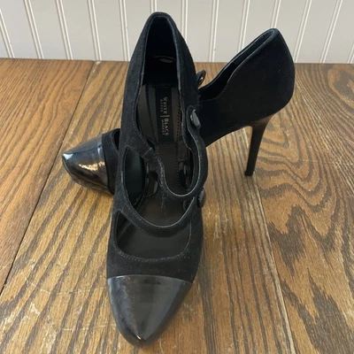 Tacones de gamuza White House Black Market con puntera de charol talla 7 Foto 1 de 4