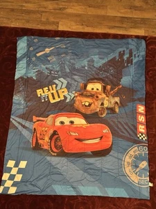 Disney Pixar Cars Coperta Doppia Misura Reversibile Fulmine McQueen Mater 70X82" - Foto 1 di 2
