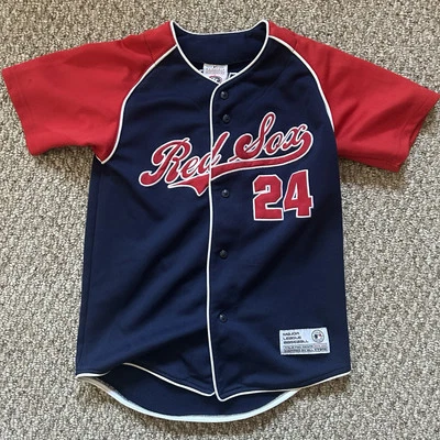 Camiseta deportiva cosida de los Medias Rojas de Boston Manny Ramírez #24 MLB talla juvenil M Foto 1 de 4